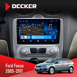 Штатна магнітола Ford Focus 2 2005-2011 Black Climate Decker D9-008 8x128 DSP 4G Decker (НФ-00005111)