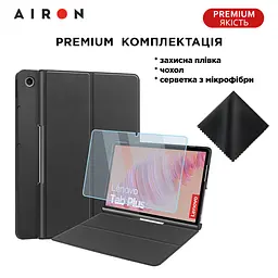 Чехол AIRON Premium для Lenovo Tab Plus 2024 11.5 с защитной пленкой и салфеткой Black - мініатюра 3
