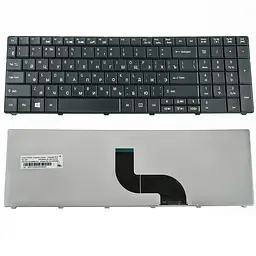 Клавіатура для ноутбука ACER (AS: E1-521, E1-531, E1-571, TM: 5335, 5542, 5735, 5740, 5744, 7740, 8571, 8572) rus, black (оригінал) - мініатюра 2