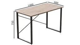 Комп'ютерний стіл Ferrum-decor Дейв 75x140x60 чорний ДСП Дуб Сан-Марино 32мм (FRD-101991) - мініатюра 6