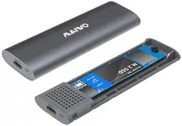 Кишеня зовнішня Maiwo, Grey, M.2, Type-C 3.1 Gen2, 1xM.2 NVMe / SATA, формат 2230/2242/2260/2280, алюмінієвий корпус (K1689) - мініатюра 3