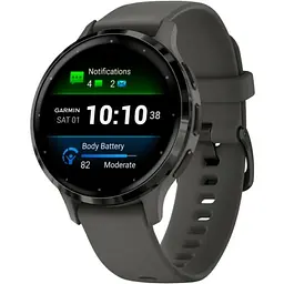 Смарт-годинник Garmin Venu 3S Slate S. Steel Bezel w. Pebble Grey Case and S. Band (010-02785-00)