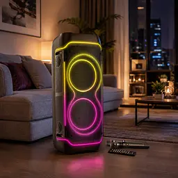 Портативна акустика ZXX-5540 100 Вт / Портативна колонка акумуляторна USB / TWS / TF / FM / BT / Переносна колонка з 2 мікрофонами та пультом ДУ - мініатюра 2