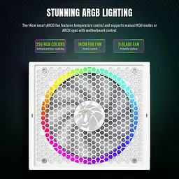 Блок живлення GameMax RGB 1050G 1050W 80+ Gold White (RGB 1050G WH) - мініатюра 8