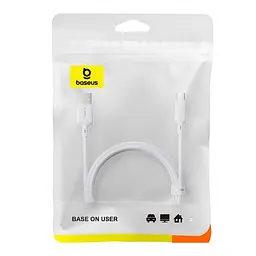USB кабель Baseus Silky Series USB to Type-C 3A 1m білий P10377703213-02 - мініатюра 2