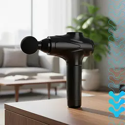 Масажний пістолет перкусійний Isomedix 26441, акумуляторний масажер 45 Вт, 12 насадок, 30 рівнів, чорний - мініатюра 10