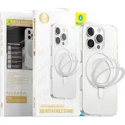 Чохол Blueo Crystal Case Rotatable Stand with MagSafe для Apple iPhone 16 Pro Max Transparent [115123] - мініатюра 3