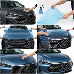 Антигравійна захисна бронеплівка за лекалами для BYD Tang III 2023- передня частина авто (капот бампер крила)) - мініатюра 2