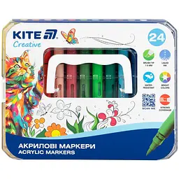 Маркери акрилові Kite Creative з рідкими чорнилами 24 шт. (K-1162)