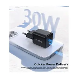 Зарядное устройство для Choetech 1xUSB-C PD30W PPS + 1xUSB QC3.0 (PD5012-EU-BK) - миниатюра 6