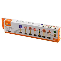 Набір для залізниці Viga Toys Дорожні знаки (50817) - мініатюра 2