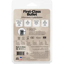 Віброкуля PowerBullet First-Class Bullet 2.5″ з Key Chain Pouch Silver 9 режимів вібрації - мініатюра 7