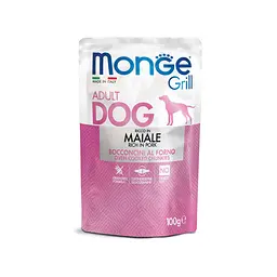 Набір консерв Monge Dog GRILL MIX для собак, мікс 3 смаки:лосось/ягня/свинина 12 шт по 100 гр (паучі) - мініатюра 3