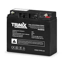 Акумуляторна батарея гелева 12В 20Аг Trinix TGL12V20Ah/20Hr GEL Super Charge (44-00070) - мініатюра 1