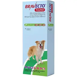 Таблетки жувальні Bravecto TriUNO 200 мг від бліх кліщів та гельмінтів для собак вагою від 10 до 20 кг 1 шт. 
