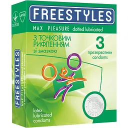 Презервативи Freestyles Max Pleasure Точкові 9 шт. (3 упаковки по 3 шт.) (ROZ6400229471) - мініатюра 3