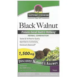 Чорний горіх Nature's Answer Black Walnut 1500 мг 90 вегетаріанських капсул - мініатюра 2