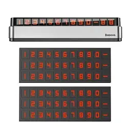 Паркувальна карта, автовізитка Baseus Moonlight Box Series Temporary Parking Number Plate сріблястий (ACNUM-B0S) - мініатюра 3