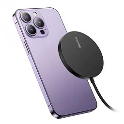 Бездротовий зарядний пристрій Baseus Simple Xiaomini3 Magnetic Wireless Charger 15W CCJJ040001 Black - мініатюра 3