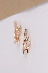 Дитячі золоті сережки кошечки S-0040