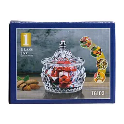 Цукорниця скляна Glass Jay з кришкою в східному стилі, ice flowers Yiwu HP-YH-3 - мініатюра 6