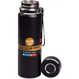 Термос Vacuum Sports 1 л з датчиком температури та ситечком, чорний Yiwu HP-14-30B - мініатюра 2