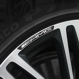 Емблема обода колеса Mercedes-Benz AMG 4шт Алюміній наклейка на диски на скотчі Чорні - мініатюра 3