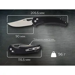 Ніж складаний SRM Retriever 9201, чорний - мініатюра 10
