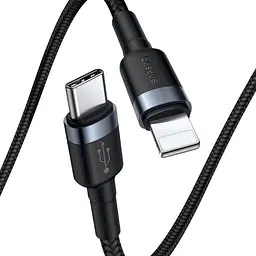 Кабель Baseus Cafule Type-C to Lightning PD 18 W 1 м CATLKLF-G1 Black-Grey (CATLKLF-G1) - мініатюра 3