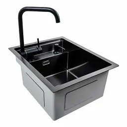 Кухонна мийка прихована чорна Platinum TZ 40x50, Чорний
