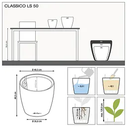 Вазон Lechuza Classico Premium LS, 40 л, білий (16100) - мініатюра 4