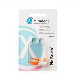 Набір запасних йоржиків Miradent Pic Brush (оранжеві, 2,5-5 мм), 6 шт