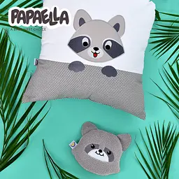 Подушка-грілка Papaella Єнот з насінням льону 19х16 см сірий (8-33270 сірий) - мініатюра 7