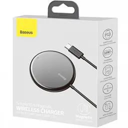 Бездротовий зарядний пристрій Baseus Simple Xiaomini Magnetic with Type-C cable 1.5m 15W WXJK-F01 Black - мініатюра 8