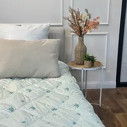 Ковдра полуторна стьобана зимова з волокна Aloe Vera Leri Max 21522 150х210 см біла - мініатюра 5
