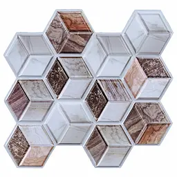 Декоративна плитка ПВХ на самоклейці Sticker Wall SW-00001135 3D куби 300х300х5мм, ціна за 1 шт.
