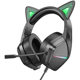 Навушники накладні Borofone BO106 ігрові з вушками та LED підсвічуванням elf cat