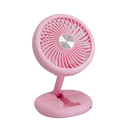 Міні вентилятор на акумуляторі Mini Fan рожевий, складаний с USB, настільний - мініатюра 5