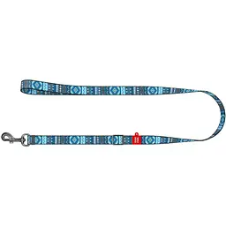 Повідець для собак Waudog Nylon Етно синій, регульований, 152-183х2 см, різнокольоровий - мініатюра 2