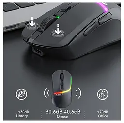 Игровая мышь беспроводная iMICE G-902, 6 кнопок, аккумулятор, 4000 DPI, 2.4Ghz, Bluetooth 5.1 - мініатюра 6