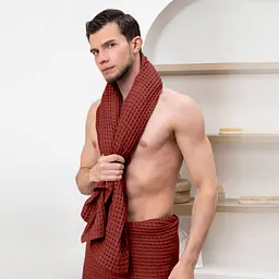 Рушник вафельний Ruby Greek Waffle 55x100см (Towel_29Ruby_GreekWaffle_55x100) - мініатюра 5