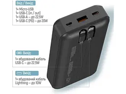 Зовнішній акумулятор (Power Bank) ColorWay 20000mAh Optimal Power Black (CW-PB200LPB5BK-PDD) - мініатюра 5
