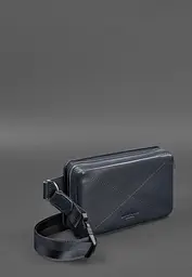 Шкіряна поясна сумка Dropbag Mini темно-синя - мініатюра 3