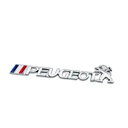 Емблема напис PEUGEOT хром 150х30 мм метал (на скотчі)