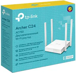 TP-Link Маршрутизатор ARCHER C24 AC750 4xFE LAN 1xFE WAN - мініатюра 7
