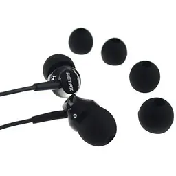 Дротові навушники Remax RM-501 3.5 mm 1.2 м вакумні з мікрофоном Black (00000000566) - мініатюра 2