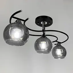 Сучасна люстра в чорному корпусі на 3 графітових плафони Line.F 11585/3D - мініатюра 4