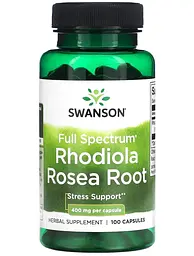Родіола рожева Swanson Rhodiola Rosea Rood 400 mg 100 caps (1086-100-81-8839634-20)