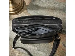 Чоловіча шкіряна сумка New Contatto 9058G-26 чорна 26×27×8 см TONY PEROTTI sum0029104 - мініатюра 5