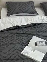 Комплект постільної білизни Ecotton Jaquard двоспальний 180х215 см сірий Grey (24553) - мініатюра 7